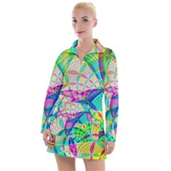 Design Background Concept Fractal Women s Long Sleeve Casual Dress