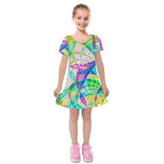 Design Background Concept Fractal Kids  Short Sleeve Velvet Dress by Pakrebo