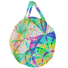 Design Background Concept Fractal Giant Round Zipper Tote by Pakrebo