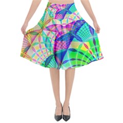 Design Background Concept Fractal Flared Midi Skirt by Pakrebo