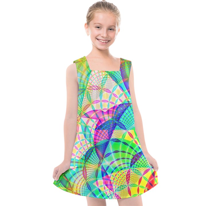 Design Background Concept Fractal Kids  Cross Back Dress