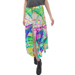 Design Background Concept Fractal Velour Split Maxi Skirt