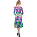 Design Background Concept Fractal Ruffle End Midi Chiffon Dress View2