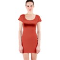 Tomato Red Short Sleeve Bodycon Dress View1