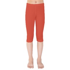 Tomato Red Kids  Capri Leggings 