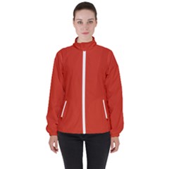 Tomato Red Women s High Neck Windbreaker by blkstudio