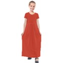 Tomato Red Kids  Short Sleeve Maxi Dress View1