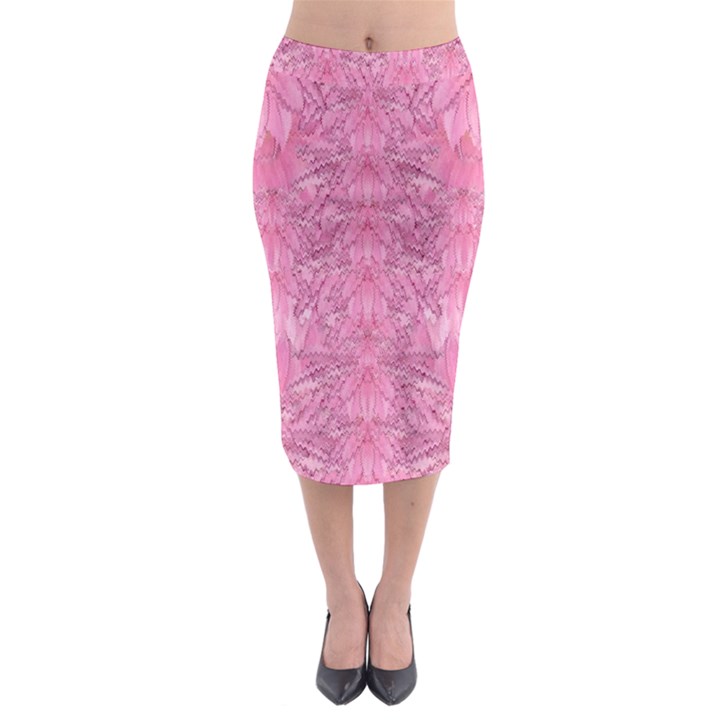 Flowers Decorative Ornate Color Midi Pencil Skirt