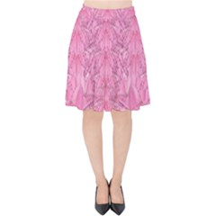 Flowers Decorative Ornate Color Velvet High Waist Skirt by pepitasart