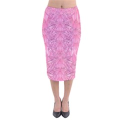 Flowers Decorative Ornate Color Velvet Midi Pencil Skirt by pepitasart