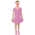 Flowers Decorative Ornate Color Kids  Short Sleeve Velvet Dress View1