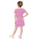 Flowers Decorative Ornate Color Kids  Short Sleeve Velvet Dress View2