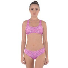 Flowers Decorative Ornate Color Criss Cross Bikini Set by pepitasart