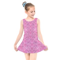 Flowers Decorative Ornate Color Kids  Skater Dress Swimsuit by pepitasart