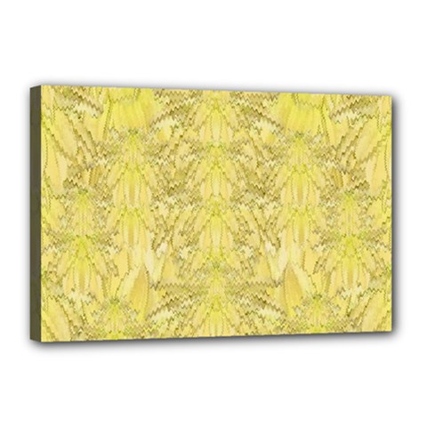 Flowers Decorative Ornate Color Yellow Canvas 18  X 12  (stretched) by pepitasart