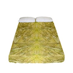 Flowers Decorative Ornate Color Yellow Fitted Sheet (full/ Double Size) by pepitasart