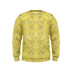 Flowers Decorative Ornate Color Yellow Kids  Sweatshirt by pepitasart