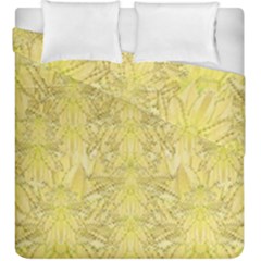 Flowers Decorative Ornate Color Yellow Duvet Cover Double Side (king Size) by pepitasart