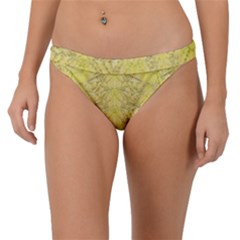 Flowers Decorative Ornate Color Yellow Band Bikini Bottom by pepitasart