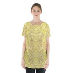 Flowers Decorative Ornate Color Yellow Skirt Hem Sports Top by pepitasart