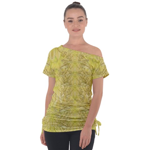 Flowers Decorative Ornate Color Yellow Tie-up Tee by pepitasart