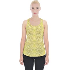 Flowers Decorative Ornate Color Yellow Piece Up Tank Top by pepitasart