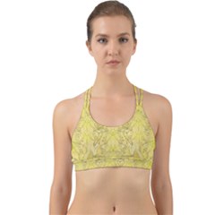 Flowers Decorative Ornate Color Yellow Back Web Sports Bra by pepitasart