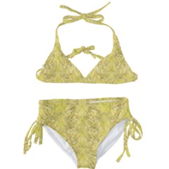 Flowers Decorative Ornate Color Yellow Kids  Classic Bikini Set by pepitasart