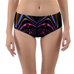 Abstract Art Artwork Fractal Design Reversible Mid-waist Bikini Bottoms by Pakrebo