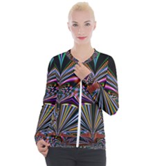 Abstract Art Artwork Fractal Design Casual Zip Up Jacket