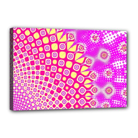 Digital Arts Fractals Futuristic Pink Canvas 18  X 12  (stretched)