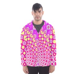 Digital Arts Fractals Futuristic Pink Men s Hooded Windbreaker