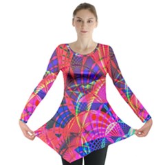 Design Background Concept Fractal Long Sleeve Tunic  by Pakrebo