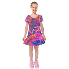 Design Background Concept Fractal Kids  Short Sleeve Velvet Dress by Pakrebo