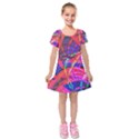 Design Background Concept Fractal Kids  Short Sleeve Velvet Dress View1