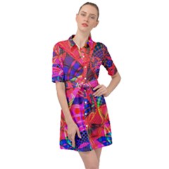 Design Background Concept Fractal Belted Shirt Dress