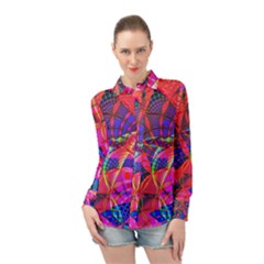 Design Background Concept Fractal Long Sleeve Chiffon Shirt