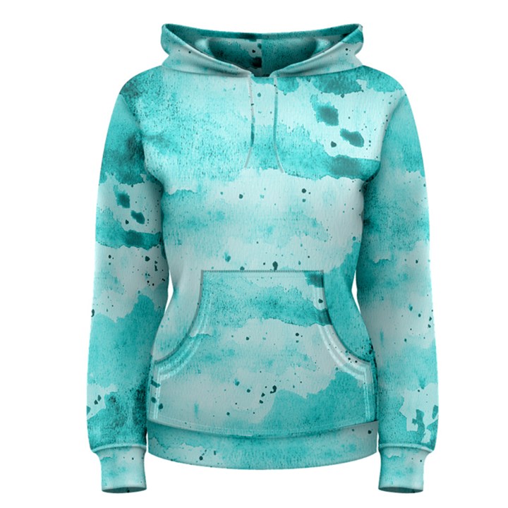 Watercolor Splatter Aqua Women s Pullover Hoodie