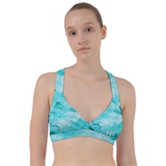 Watercolor Splatter Aqua Sweetheart Sports Bra