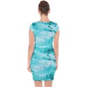 Watercolor Splatter Aqua Capsleeve Drawstring Dress  View2