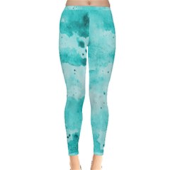 Watercolor Splatter Aqua Inside Out Leggings by blkstudio