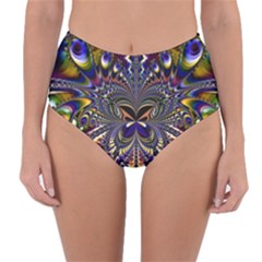 Abstract Art Artwork Fractal Design Art Pattern Reversible High-waist Bikini Bottoms by Pakrebo