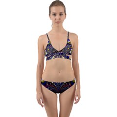 Abstract Art Artwork Fractal Design Art Pattern Wrap Around Bikini Set by Pakrebo