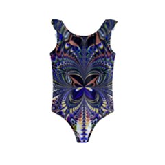 Abstract Art Artwork Fractal Design Art Pattern Kids  Frill Swimsuit by Pakrebo