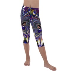 Abstract Art Artwork Fractal Design Art Pattern Kids  Lightweight Velour Capri Leggings  by Pakrebo