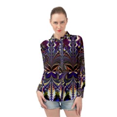 Abstract Art Artwork Fractal Design Art Pattern Long Sleeve Chiffon Shirt