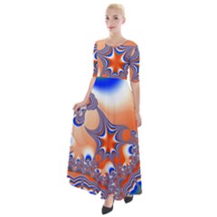 Abstract Art Artwork Fractal 2 Half Sleeves Maxi Dress