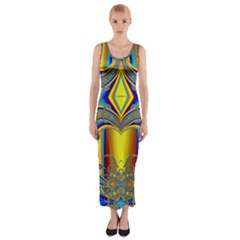 Abstract Art Design Digital Art Fitted Maxi Dress