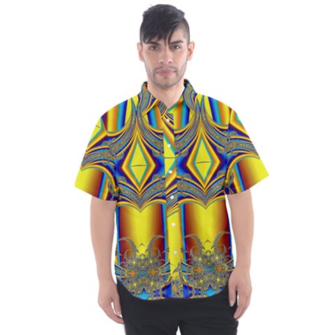 Abstract Art Design Digital Art Men s Short Sleeve Shirt by Pakrebo