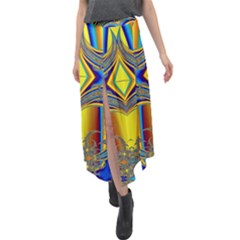 Abstract Art Design Digital Art Velour Split Maxi Skirt